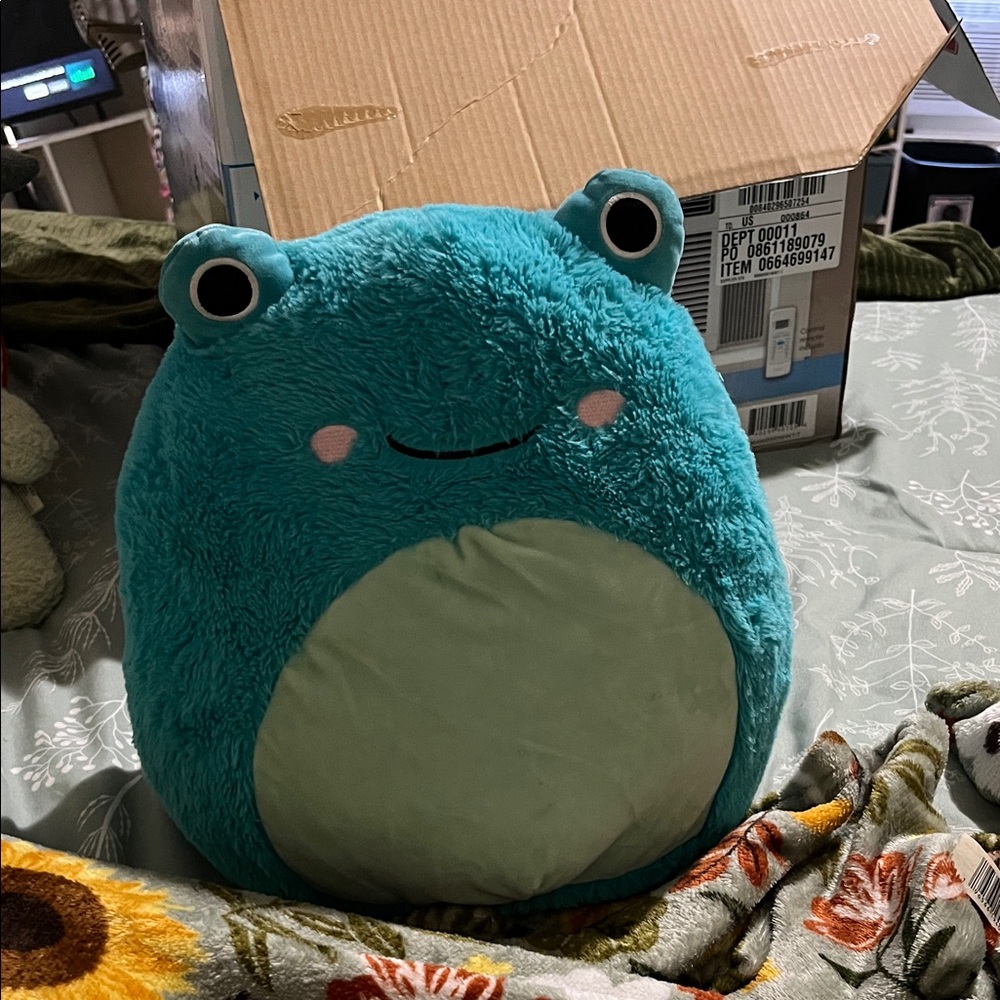 Teal Frog Plush Toy